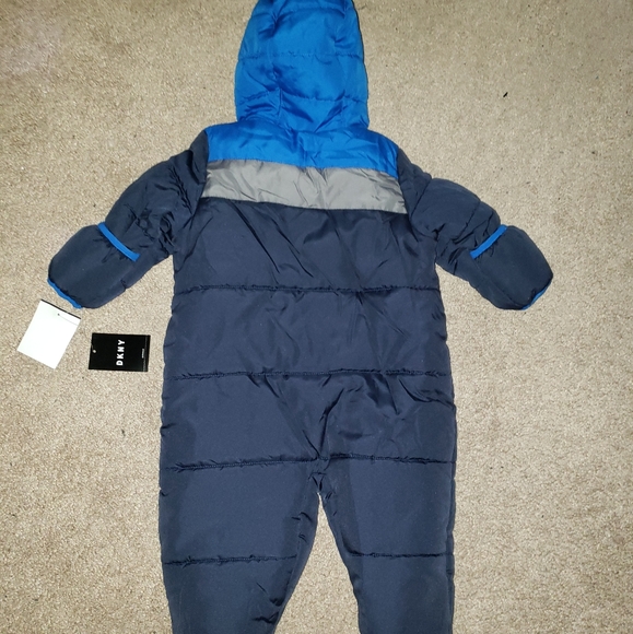 NWT DKNY baby boys navy blue snowsuit 6-9mos - Picture 5 of 9